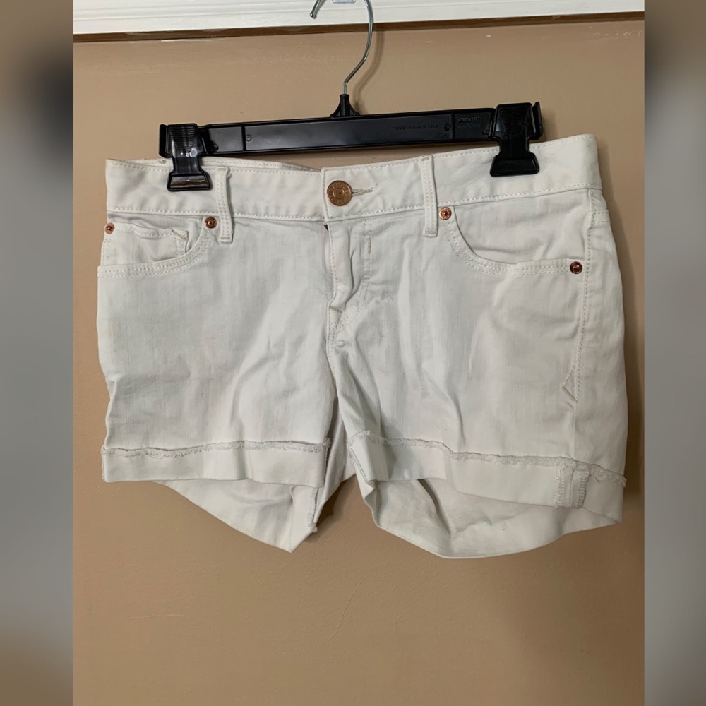 White Jean Shorts